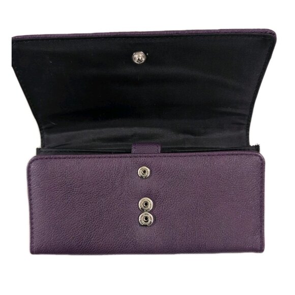Mundi Purple Wallet File Master RFID Blocking Accordion Style Snap Closure - New - Picture 4 of 5